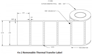 4 x 2 Removable Thermal Transfer Label