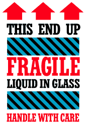 Fragile Liquid In Glass Labels