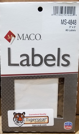 MACO MS 4848 Removable White Labels