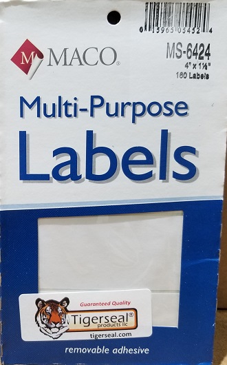 MACO MS 6424 Removable Labels