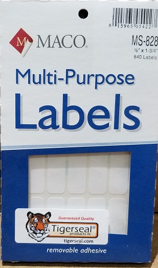 Maco MS-828 White Removable Labels - Tigerseal