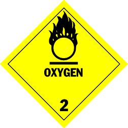 HML525 OXYGEN - CLASS 2 Labels Vinyl
