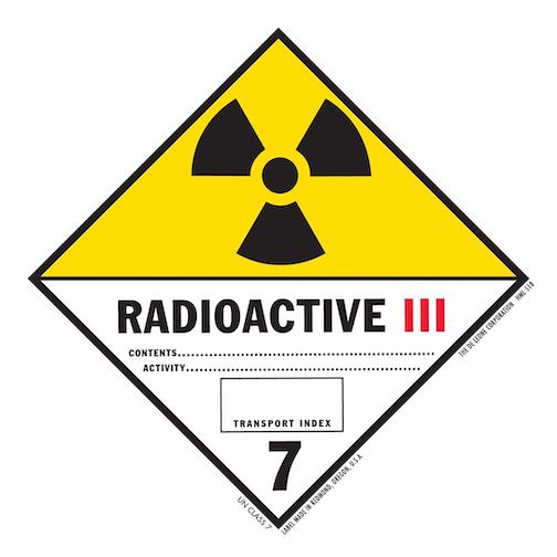 HML518 RADIOACTIVE III Class 7 Vinyl Labels