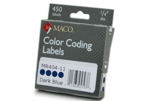 1/4" Removable Color Coding Circle Labels