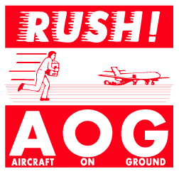 Rush AOG labels