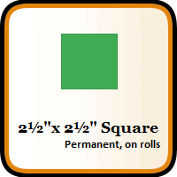 2-1/2" x 2-1/2" Color Coding Squares